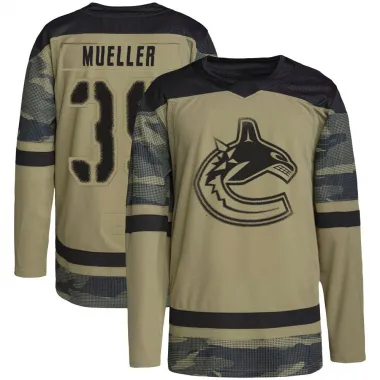 Camo Youth Ty Mueller Authentic Vancouver Canucks Military Appreciation Practice Jersey