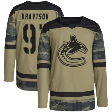 Camo Youth Vitali Kravtsov Authentic Vancouver Canucks Military Appreciation Practice Jersey