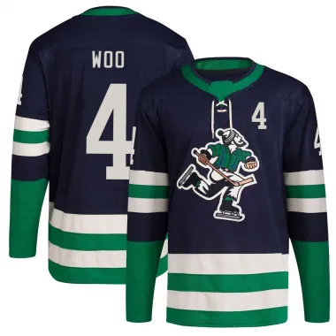 Navy Youth Jett Woo Authentic Vancouver Canucks Reverse Retro 2.0 Jersey