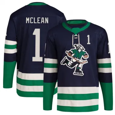 Navy Youth Kirk Mclean Authentic Vancouver Canucks Reverse Retro 2.0 Jersey