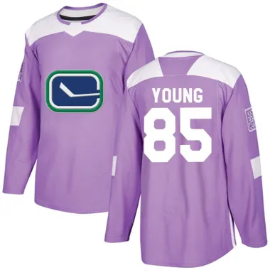 Purple Men's Ty Young Authentic Vancouver Canucks Fights Cancer Practice Jersey