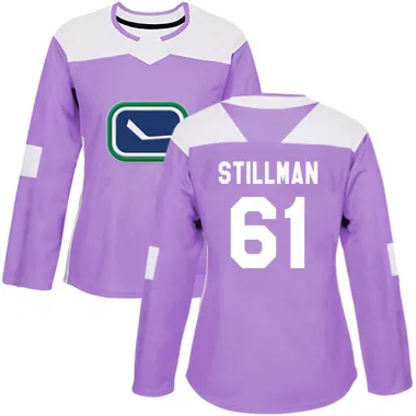 Purple Women's Chase Stillman Authentic Vancouver Canucks Fights Cancer Practice Jersey
