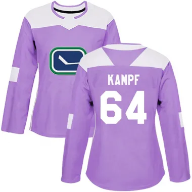 Purple Women's David Kampf Authentic Vancouver Canucks Fights Cancer Practice Jersey