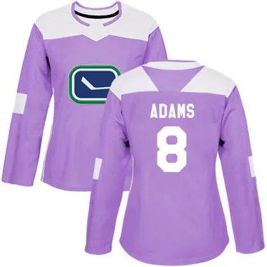 Purple Women's Greg Adams Authentic Vancouver Canucks Fights Cancer Practice Jersey