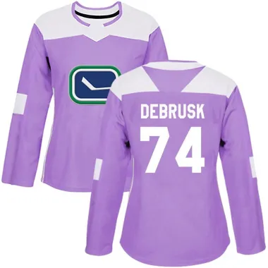 Purple Women's Jake DeBrusk Authentic Vancouver Canucks Fights Cancer Practice Jersey