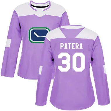 Purple Women's Jiri Patera Authentic Vancouver Canucks Fights Cancer Practice Jersey