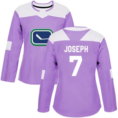 Purple Women's Pierre-Olivier Joseph Authentic Vancouver Canucks Fights Cancer Practice Jersey