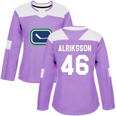 Purple Women's Vilmer Alriksson Authentic Vancouver Canucks Fights Cancer Practice Jersey