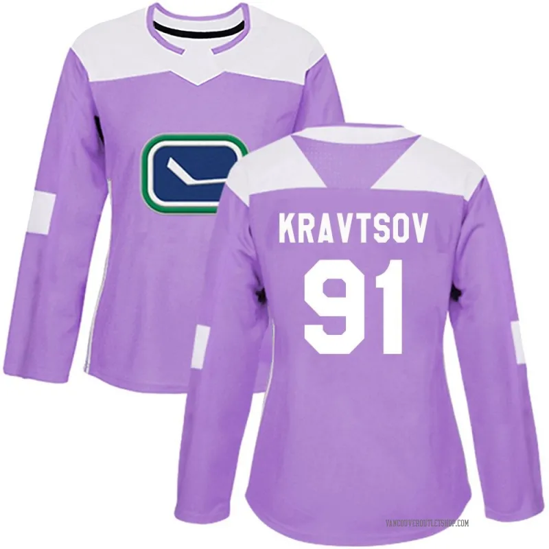 Purple Women's Vitali Kravtsov Authentic Vancouver Canucks Fights Cancer Practice Jersey
