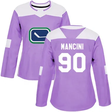 Purple Women's Vittorio Mancini Authentic Vancouver Canucks Fights Cancer Practice Jersey