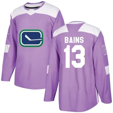 Purple Youth Arshdeep Bains Authentic Vancouver Canucks Fights Cancer Practice Jersey