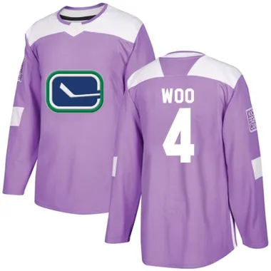 Purple Youth Jett Woo Authentic Vancouver Canucks Fights Cancer Practice Jersey