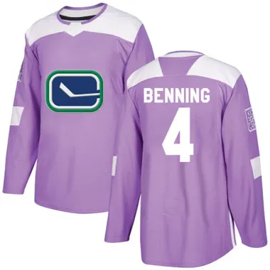 Purple Youth Jim Benning Authentic Vancouver Canucks Fights Cancer Practice Jersey