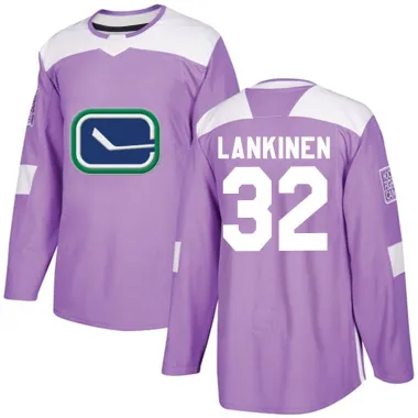 Purple Youth Kevin Lankinen Authentic Vancouver Canucks Fights Cancer Practice Jersey