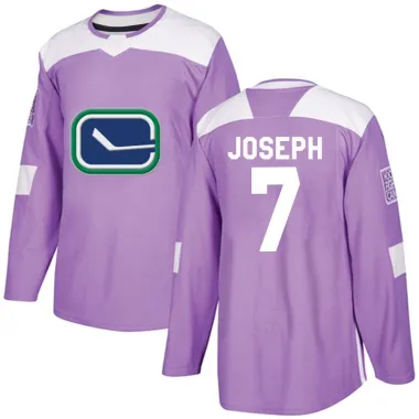 Purple Youth Pierre-Olivier Joseph Authentic Vancouver Canucks Fights Cancer Practice Jersey