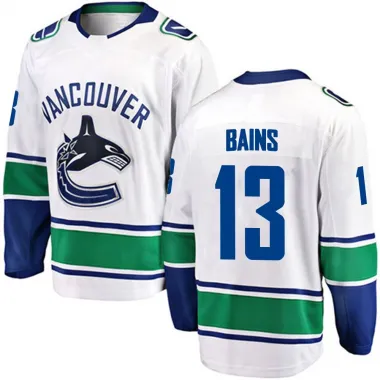 White Men's Arshdeep Bains Breakaway Vancouver Canucks Away Jersey