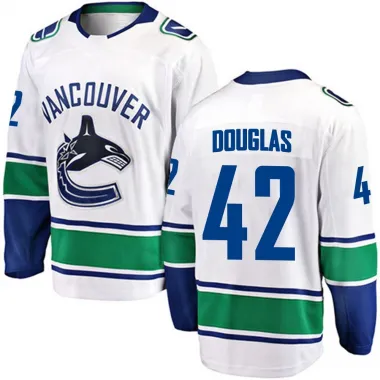 White Men's Curtis Douglas Breakaway Vancouver Canucks Away Jersey