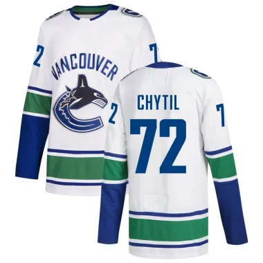 White Men's Filip Chytil Authentic Vancouver Canucks Away Jersey
