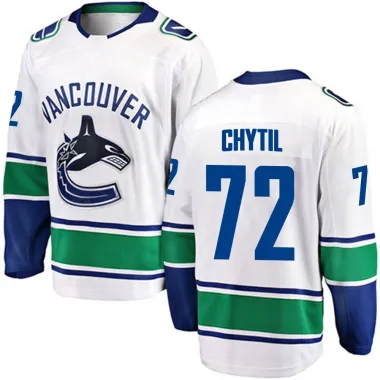 White Men's Filip Chytil Breakaway Vancouver Canucks Away Jersey