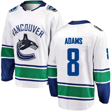 White Men's Greg Adams Breakaway Vancouver Canucks Away Jersey