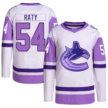 White/Purple Youth Aatu Raty Authentic Vancouver Canucks Hockey Fights Cancer Primegreen Jersey
