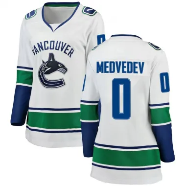 White Women's Aleksei Medvedev Breakaway Vancouver Canucks Away Jersey
