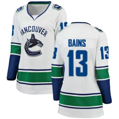 White Women's Arshdeep Bains Breakaway Vancouver Canucks Away Jersey