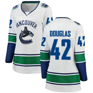 White Women's Curtis Douglas Breakaway Vancouver Canucks Away Jersey