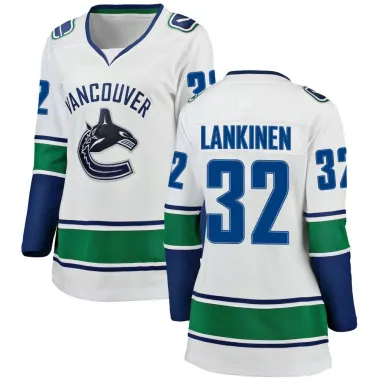 White Women's Kevin Lankinen Breakaway Vancouver Canucks Away Jersey