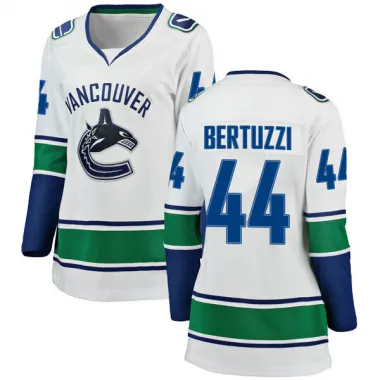 White Women's Todd Bertuzzi Breakaway Vancouver Canucks Away Jersey