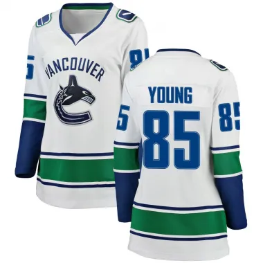 White Women's Ty Young Breakaway Vancouver Canucks Away Jersey
