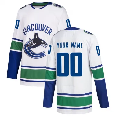 White Youth Custom Authentic Vancouver Canucks zied Away Jersey