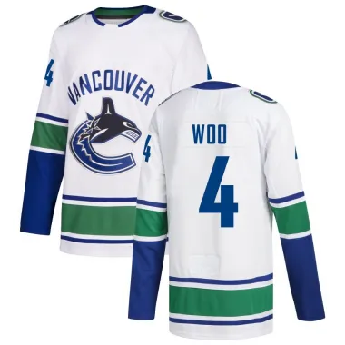 White Youth Jett Woo Authentic Vancouver Canucks Away Jersey
