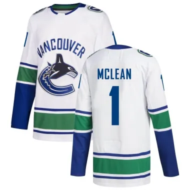 White Youth Kirk Mclean Authentic Vancouver Canucks Away Jersey