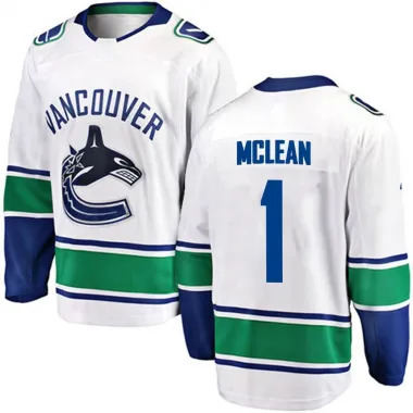 White Youth Kirk Mclean Breakaway Vancouver Canucks Away Jersey