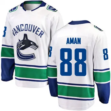 White Youth Nils Aman Breakaway Vancouver Canucks Away Jersey
