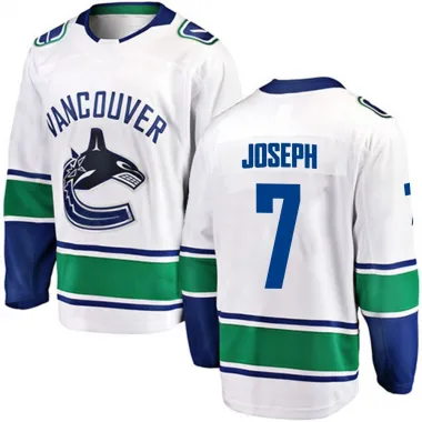 White Youth Pierre-Olivier Joseph Breakaway Vancouver Canucks Away Jersey