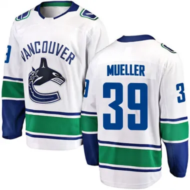 White Youth Ty Mueller Breakaway Vancouver Canucks Away Jersey