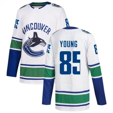 White Youth Ty Young Authentic Vancouver Canucks Away Jersey