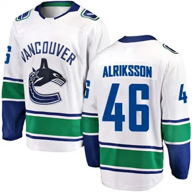 White Youth Vilmer Alriksson Breakaway Vancouver Canucks Away Jersey
