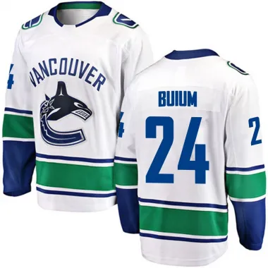 White Youth Zeev Buium Breakaway Vancouver Canucks Away Jersey